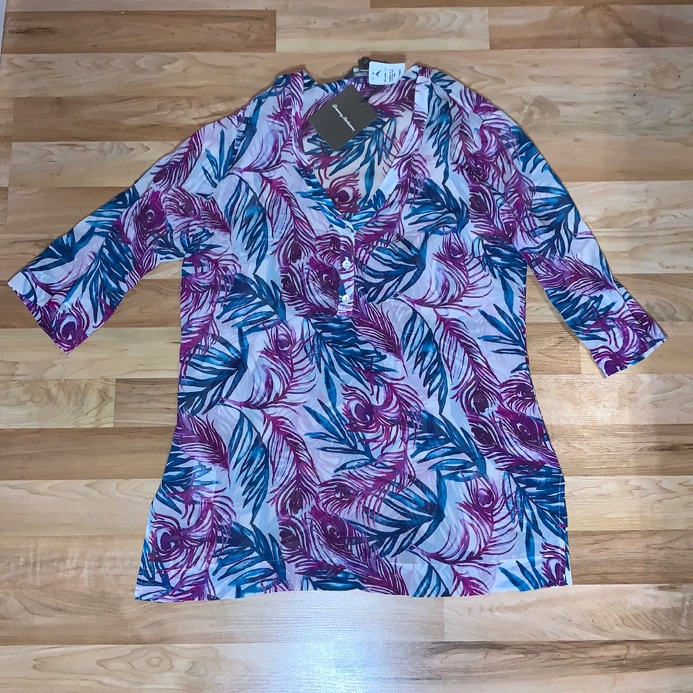 Thomas Bahamas Fronds of a Feather Tunic Size XS